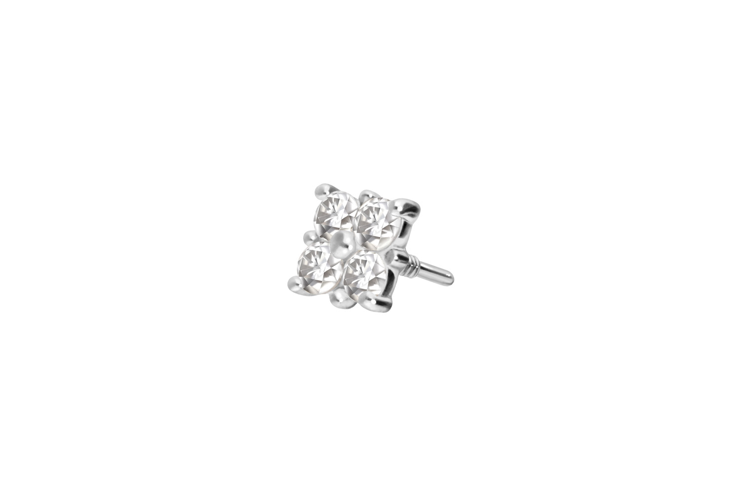14 carat gold screw-in attachment with external thread MOISSANITE SQUARE