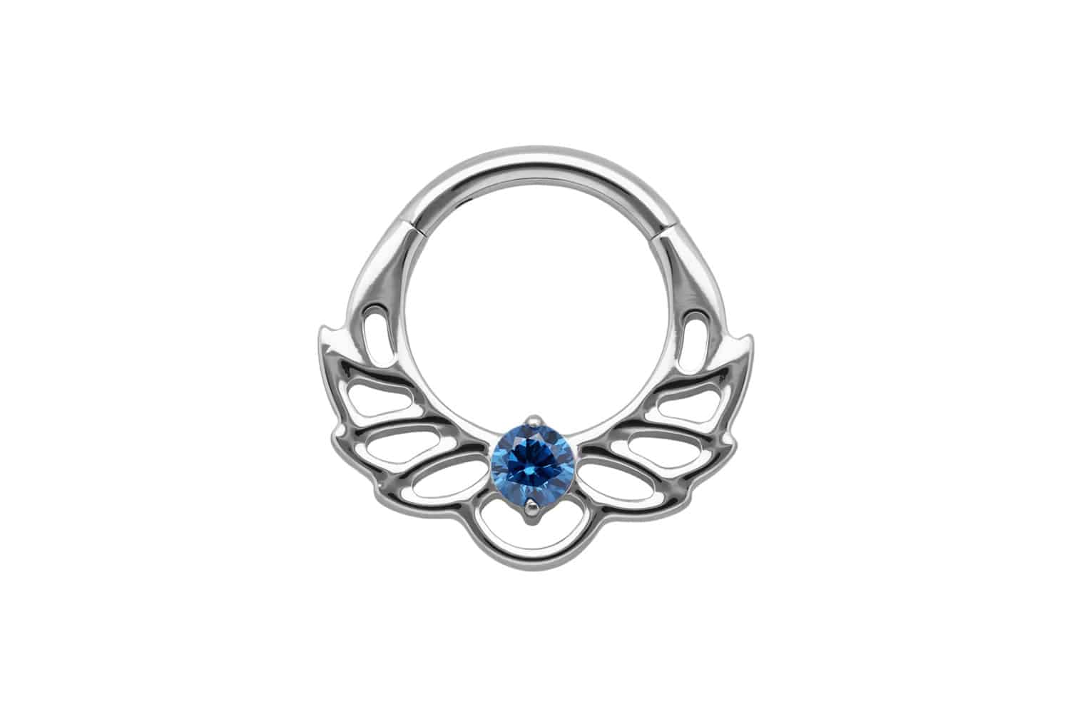 Titanium segment ring clicker LOTUS BLOSSOM