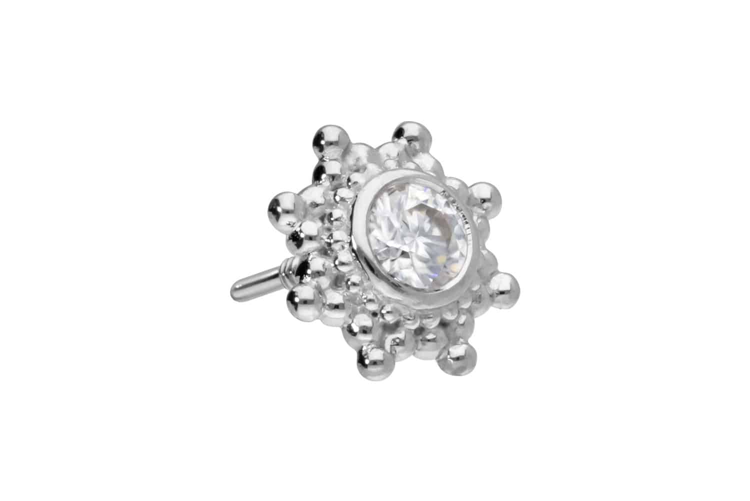 14 carat gold screw-in attachment with external thread MOISSANITE SUN