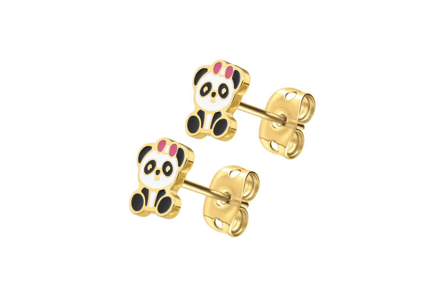 Titanium ear studs PANDA