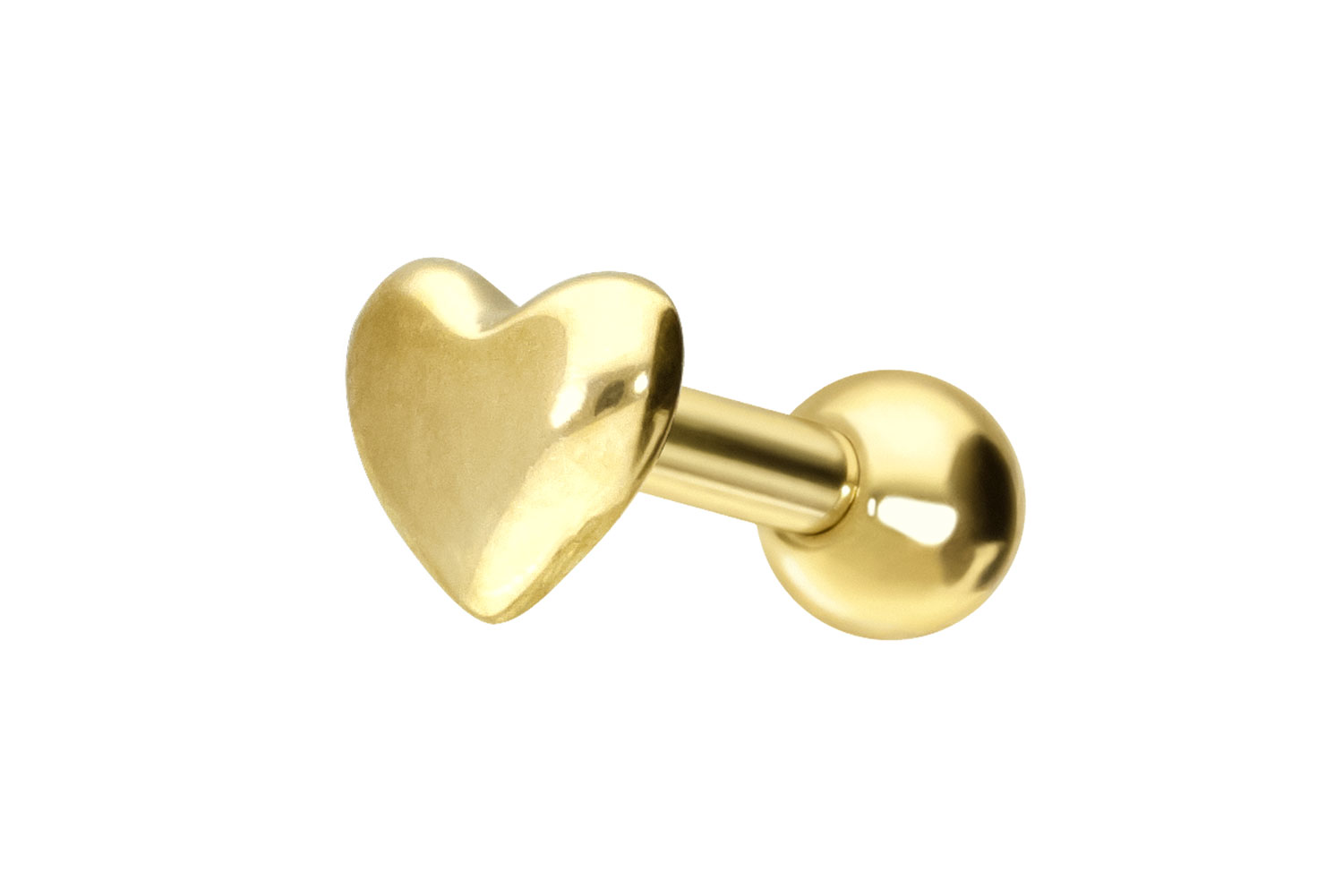 14/18 carat gold ear piercing HEART