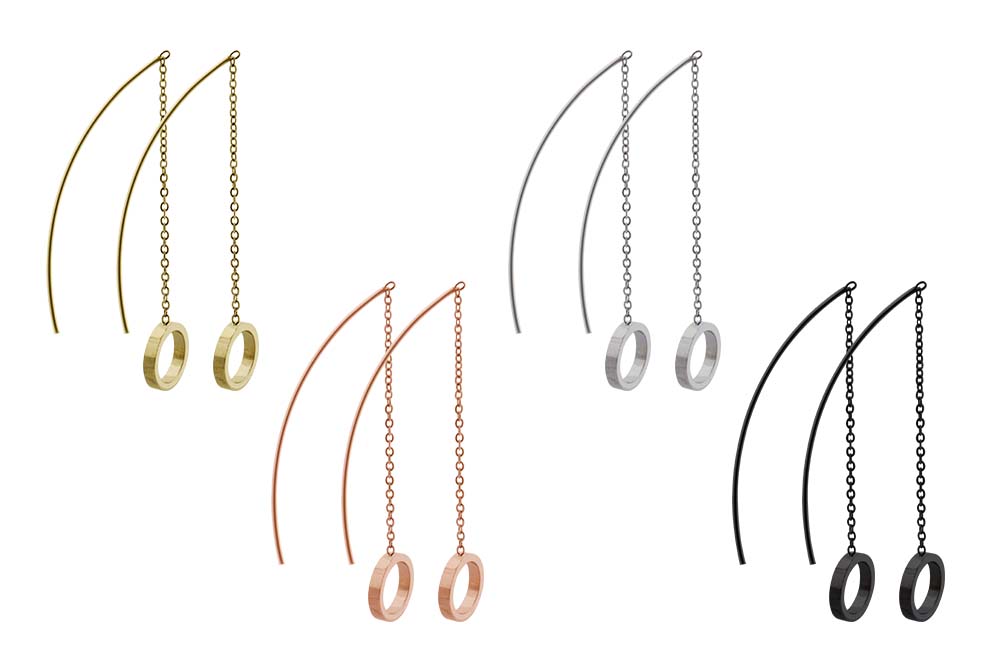 Surgical steel earrings chain CIRCLE ++SALE++