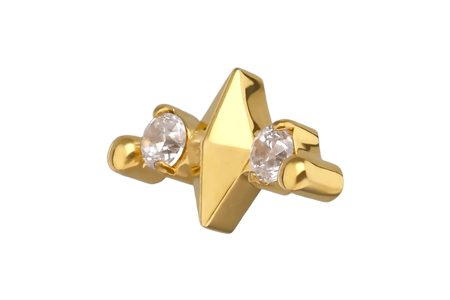 Titanium screw-in attachment with external thread RHOMBUS + 2 CRYSTALS