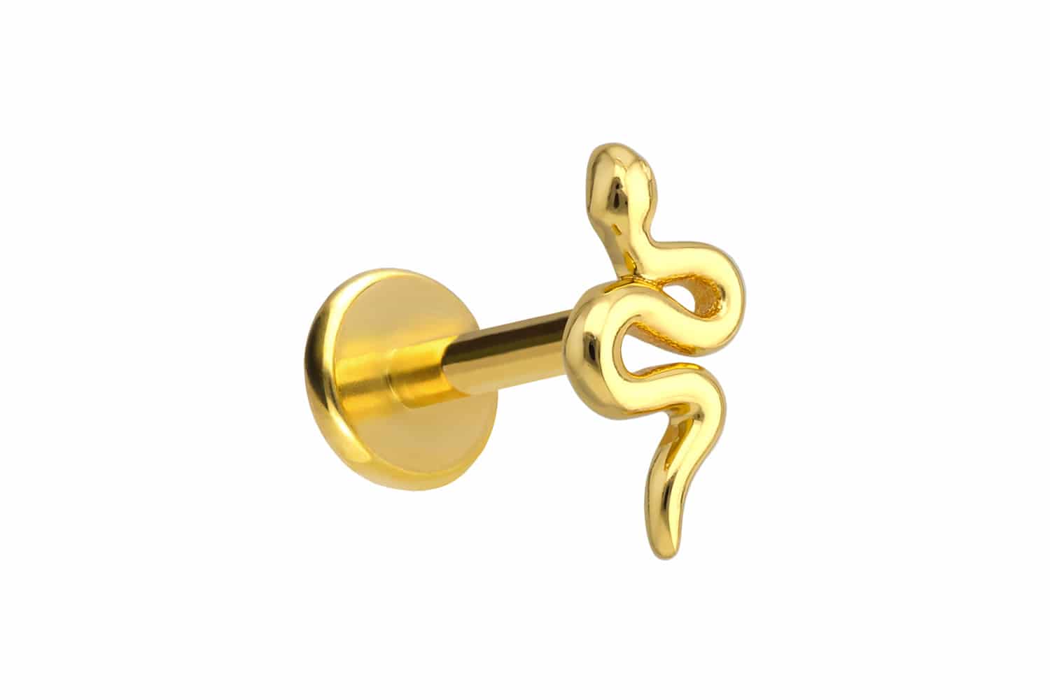 Titanium labret with internal thread + 925 silver attachment SNAKE