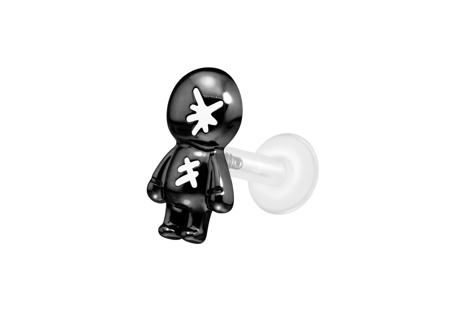 PTFE labret with internal thread + titanium attachment DOLL