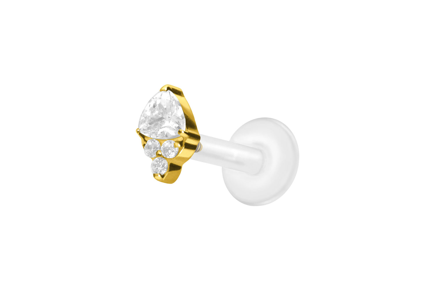 PTFE labret with internal thread + titanium attachment SETTED CRYSTALS