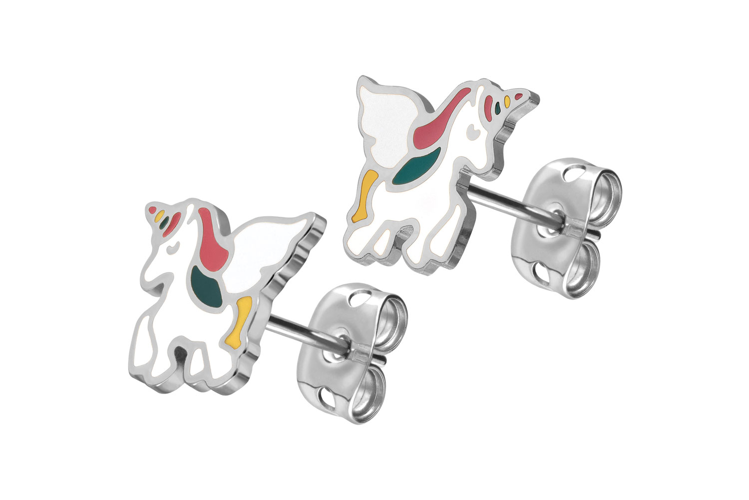 Titanium ear studs UNICORN