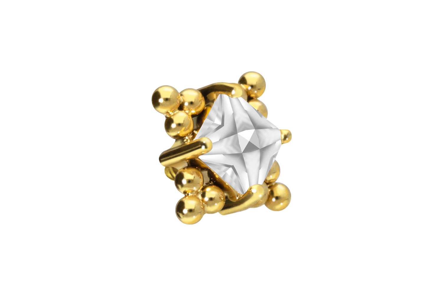 Titanium screw-in attachment with external thread CRYSTAL + SPHERICAL TRIANGLES ++SALE++