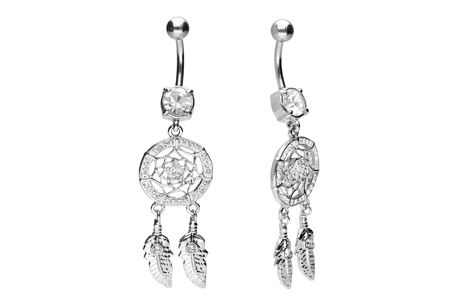 Surgical steel bananabell with brass design DREAM CATCHER + STAR ++SALE++