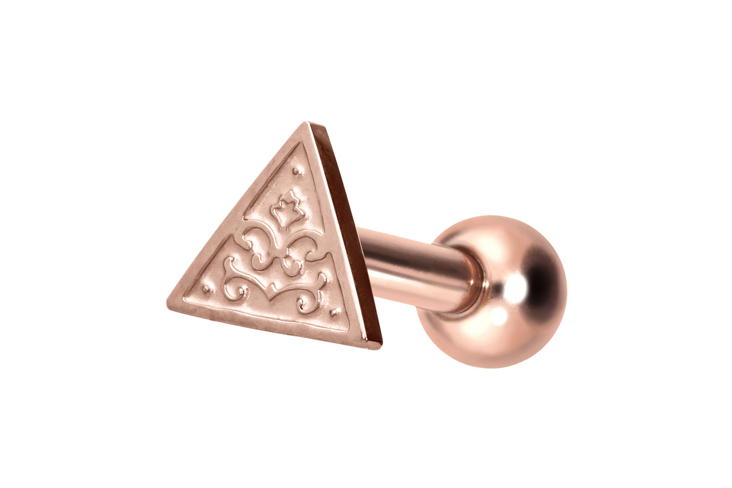 Titanium ear piercing with internal thread TRIANGLE