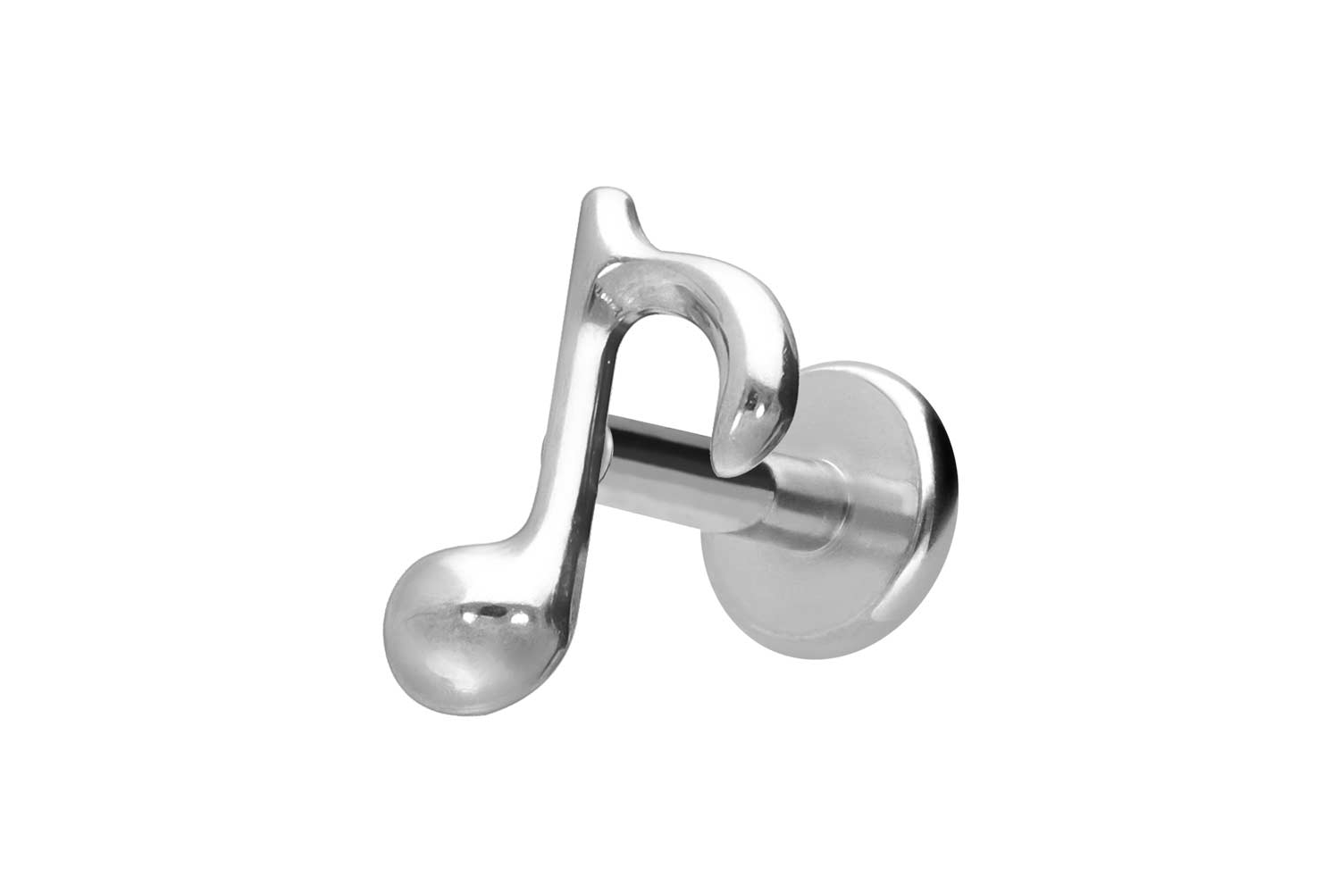 Titanium labret with internal thread EIGHTH NOTE