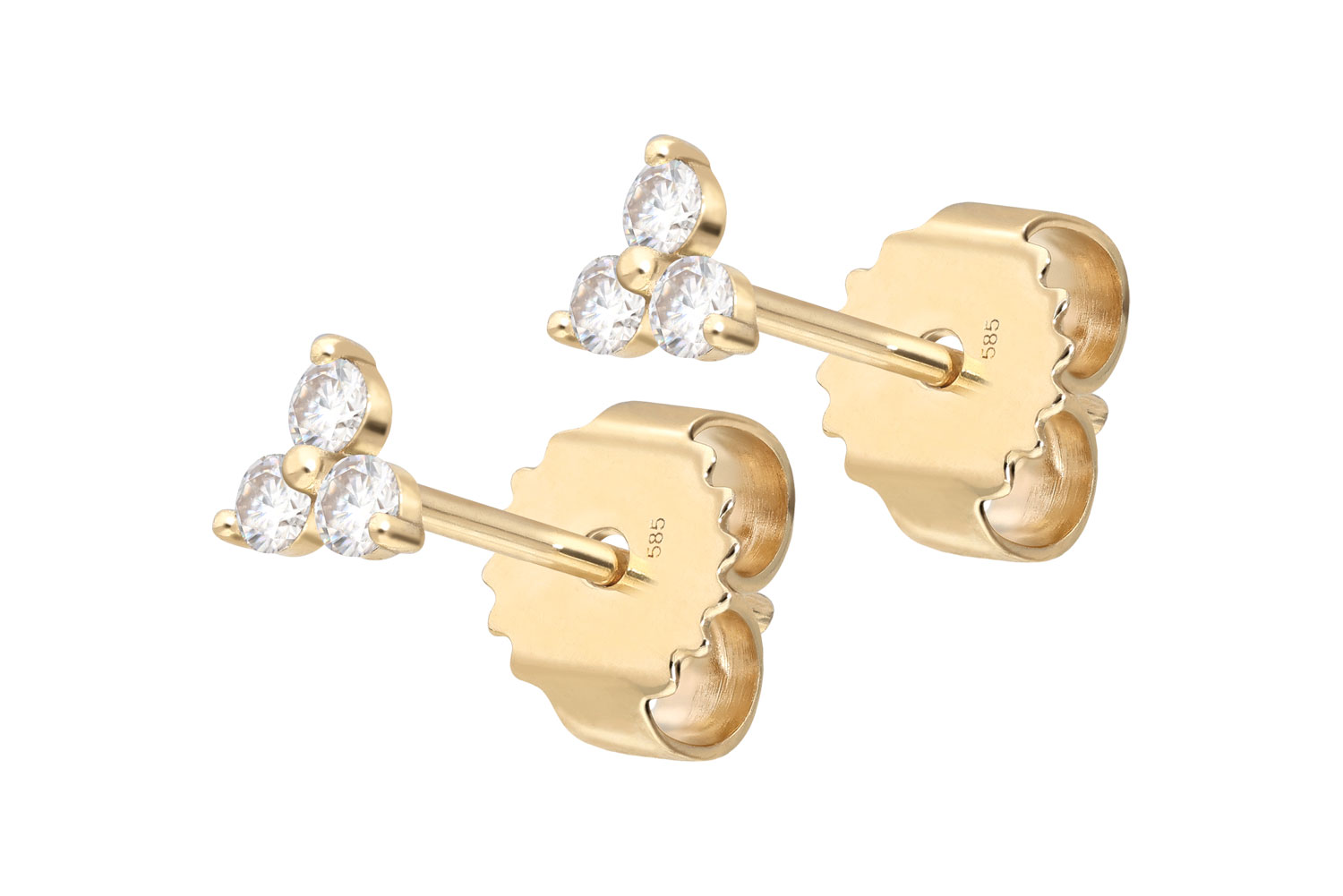 14 carat gold ear studs MOISSANITE FLOWER