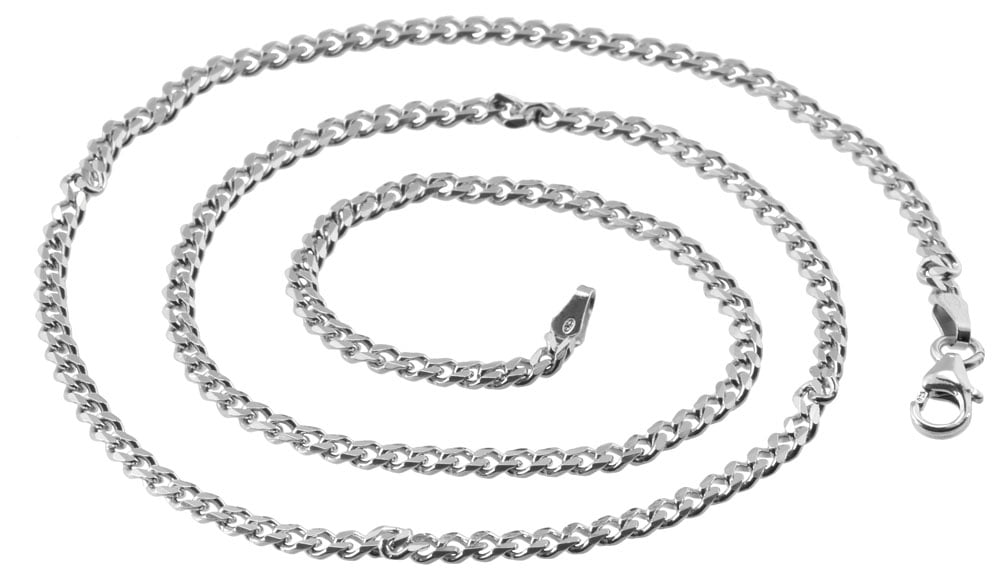 925 silver curb chain rhodium-plated