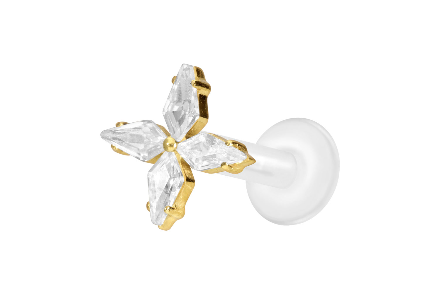 PTFE labret with internal thread + titanium attachment CRYSTAL STAR