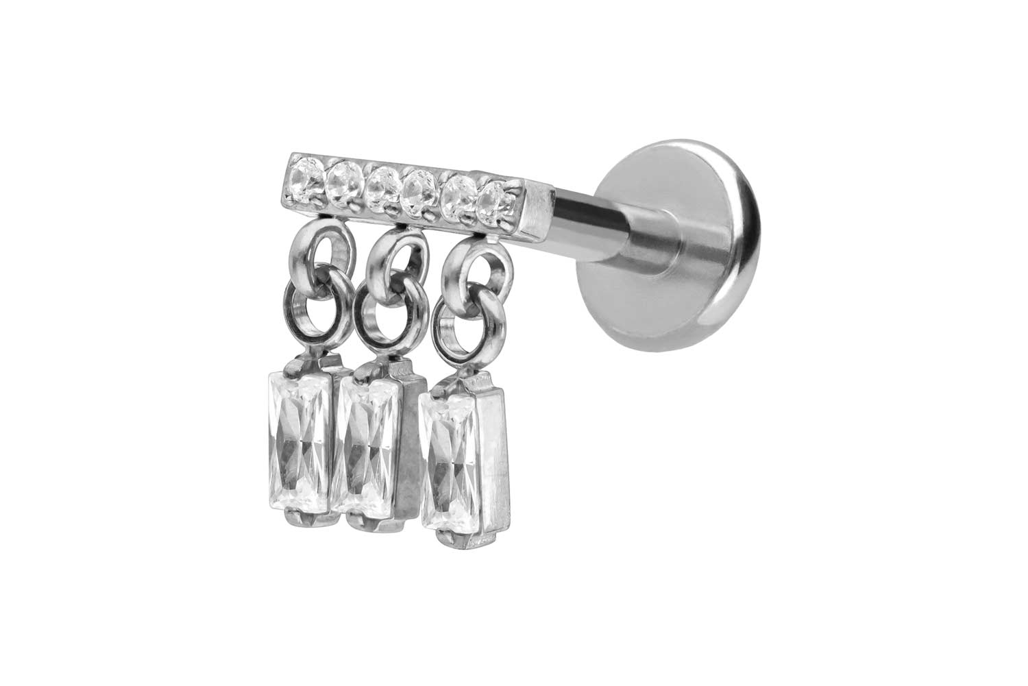 Titanium labret with push fit WIND CHIME