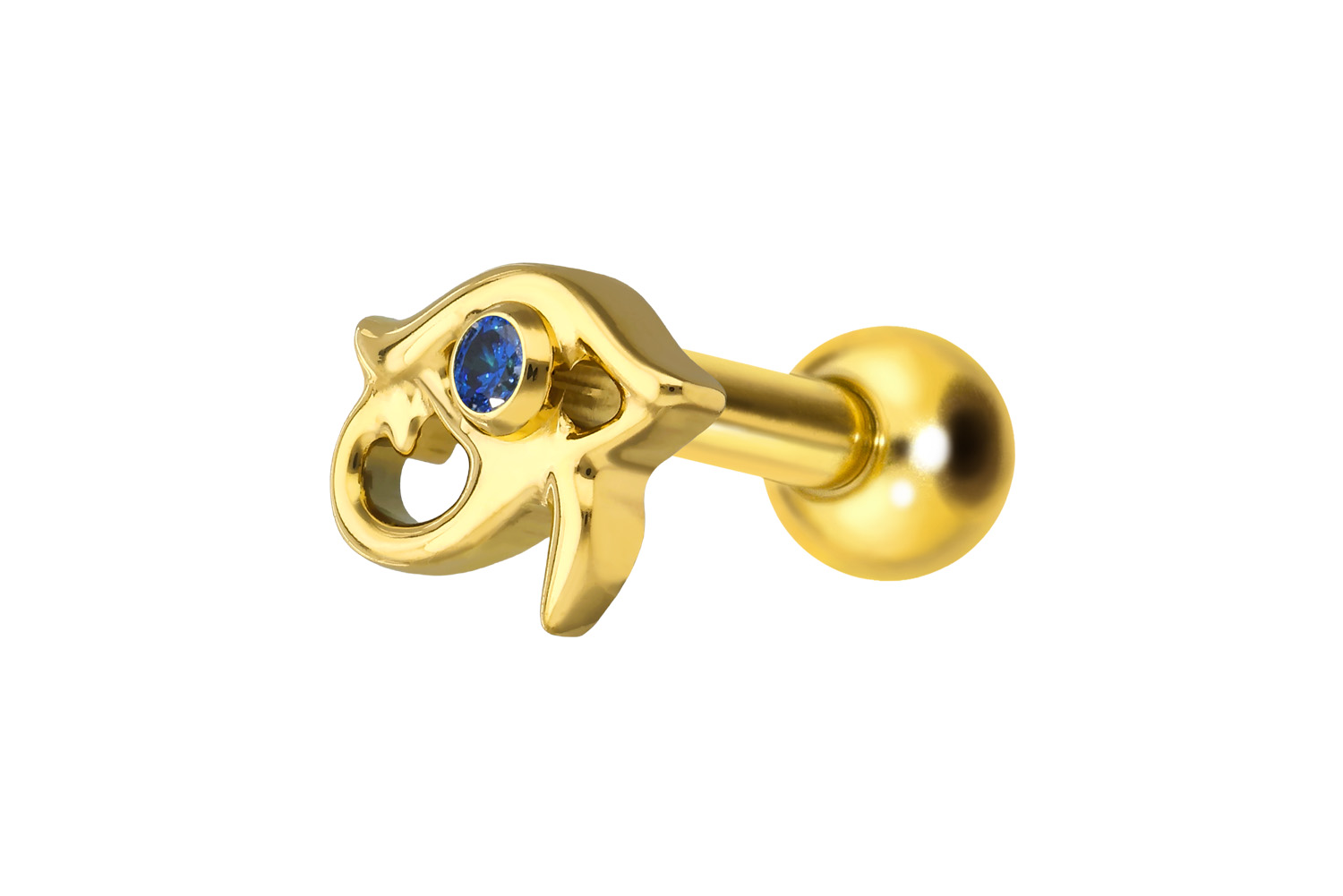Titan Ohrpiercing mit Innengewinde AUGE DES HORUS