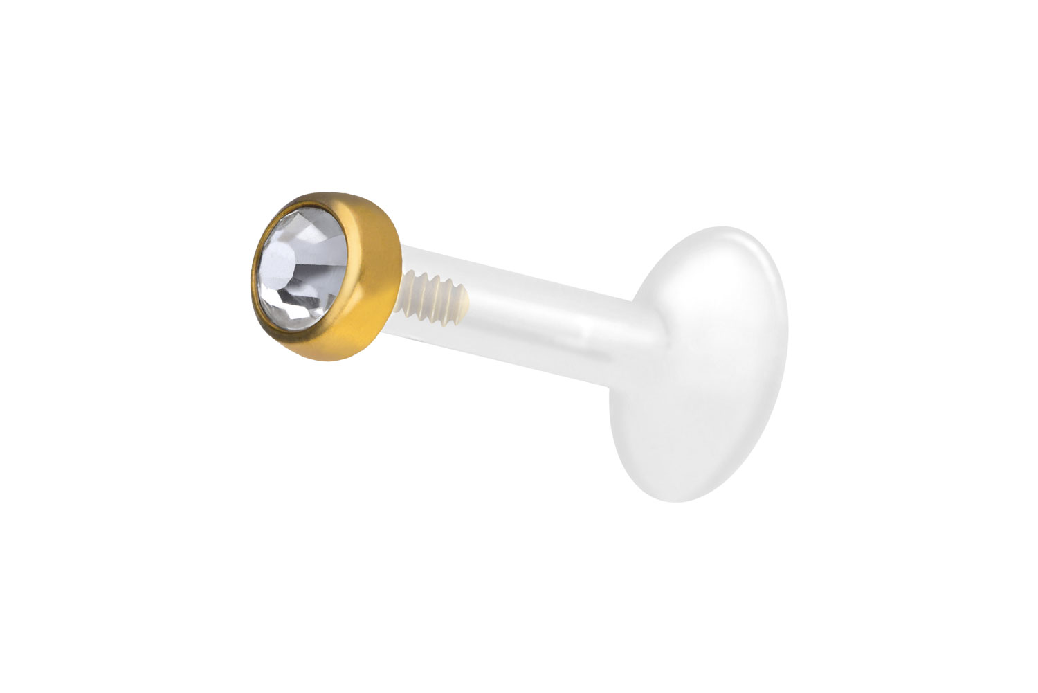 PTFE Labret mit Innengewinde + Titan-Aufsatz KRISTALLDISC
