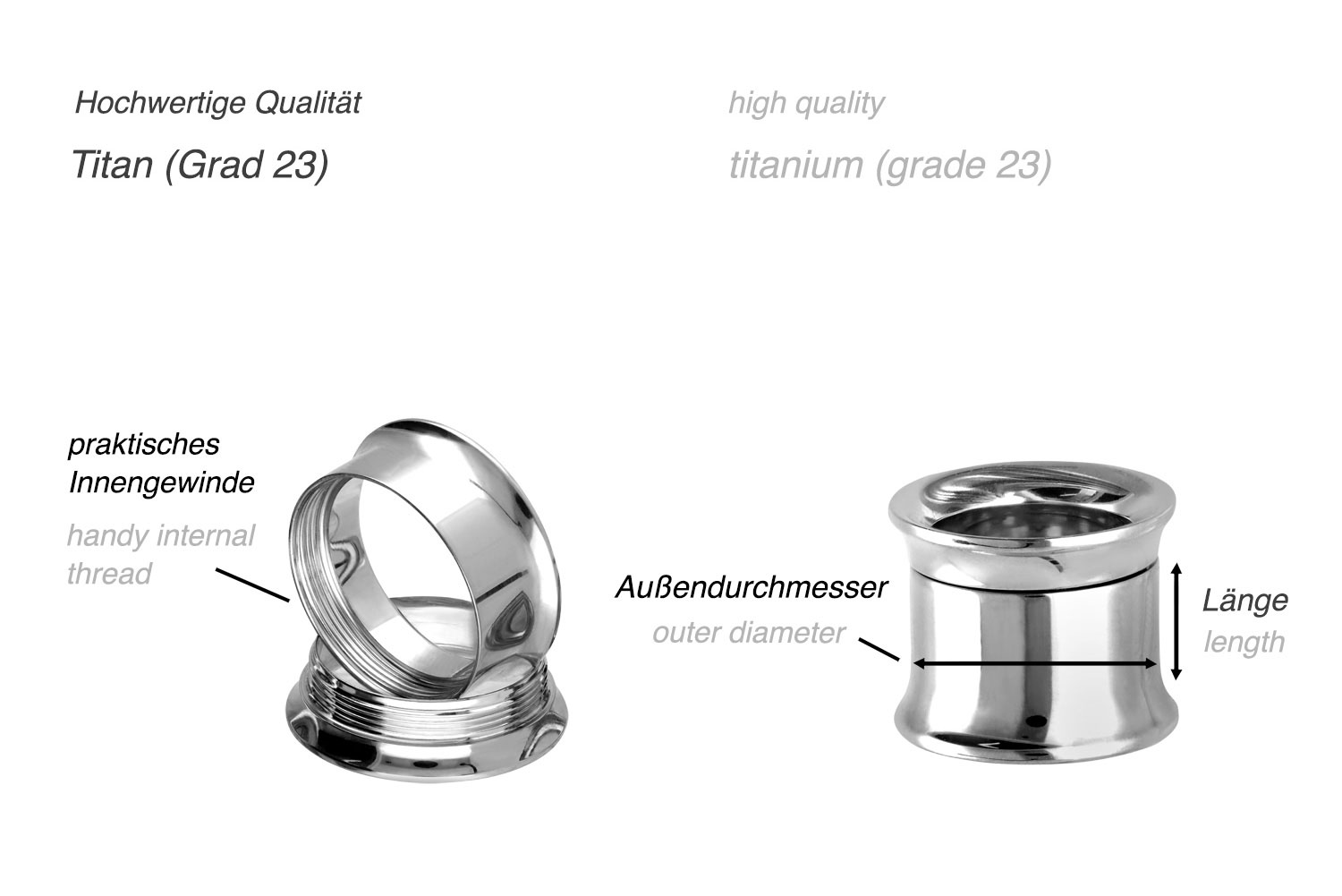 Titanium double flared tunnel ++SALE++