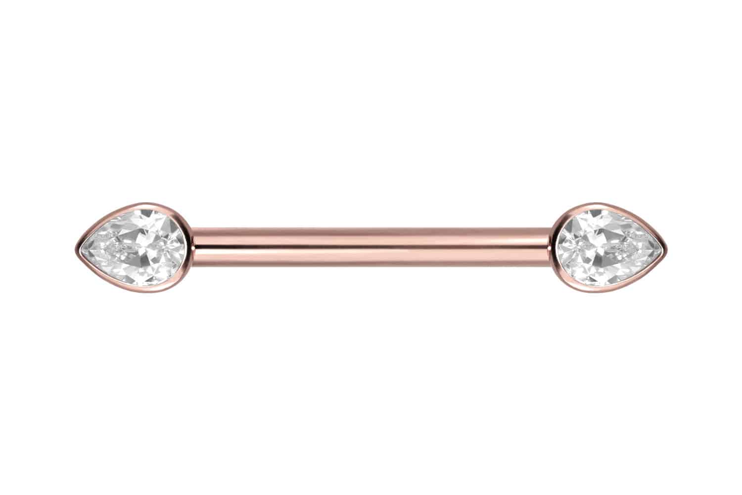 Titanium nipple piercing with internal thread CRYSTAL DROP