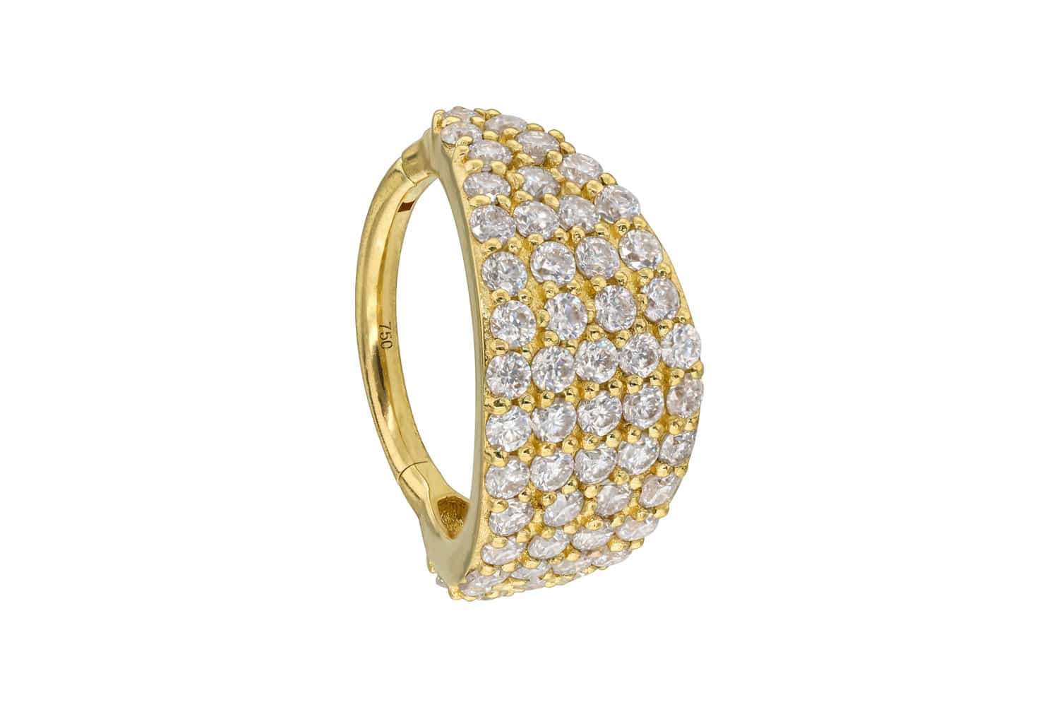18 Karat Gold Segmentring Clicker MOISSANIT-SCHILD