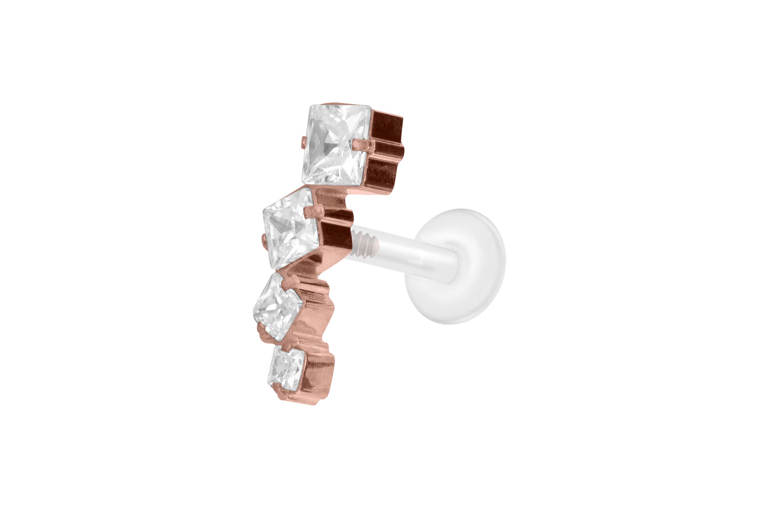 PTFE labret with internal thread + titanium attachment CRYSTAL ARCH