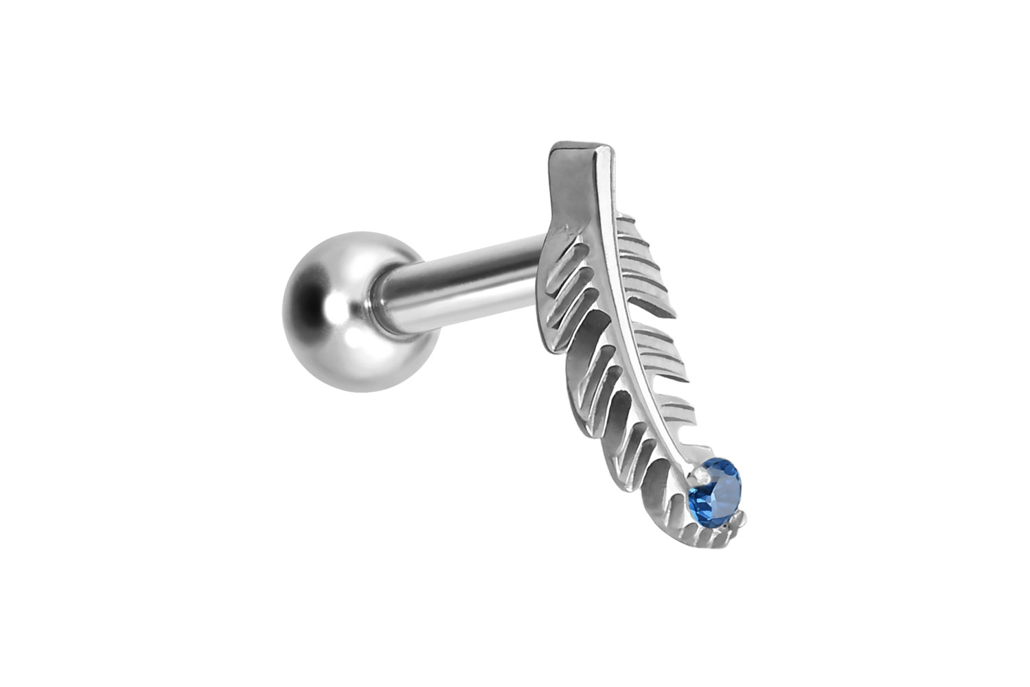 Titanum ear piercing with internal thread FEATHER