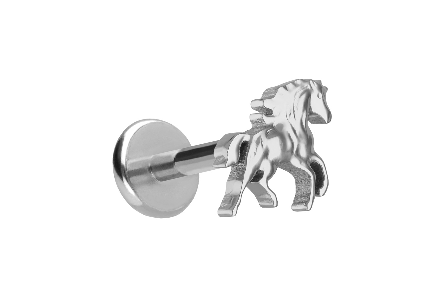 Titanium labret with push fit HORSE