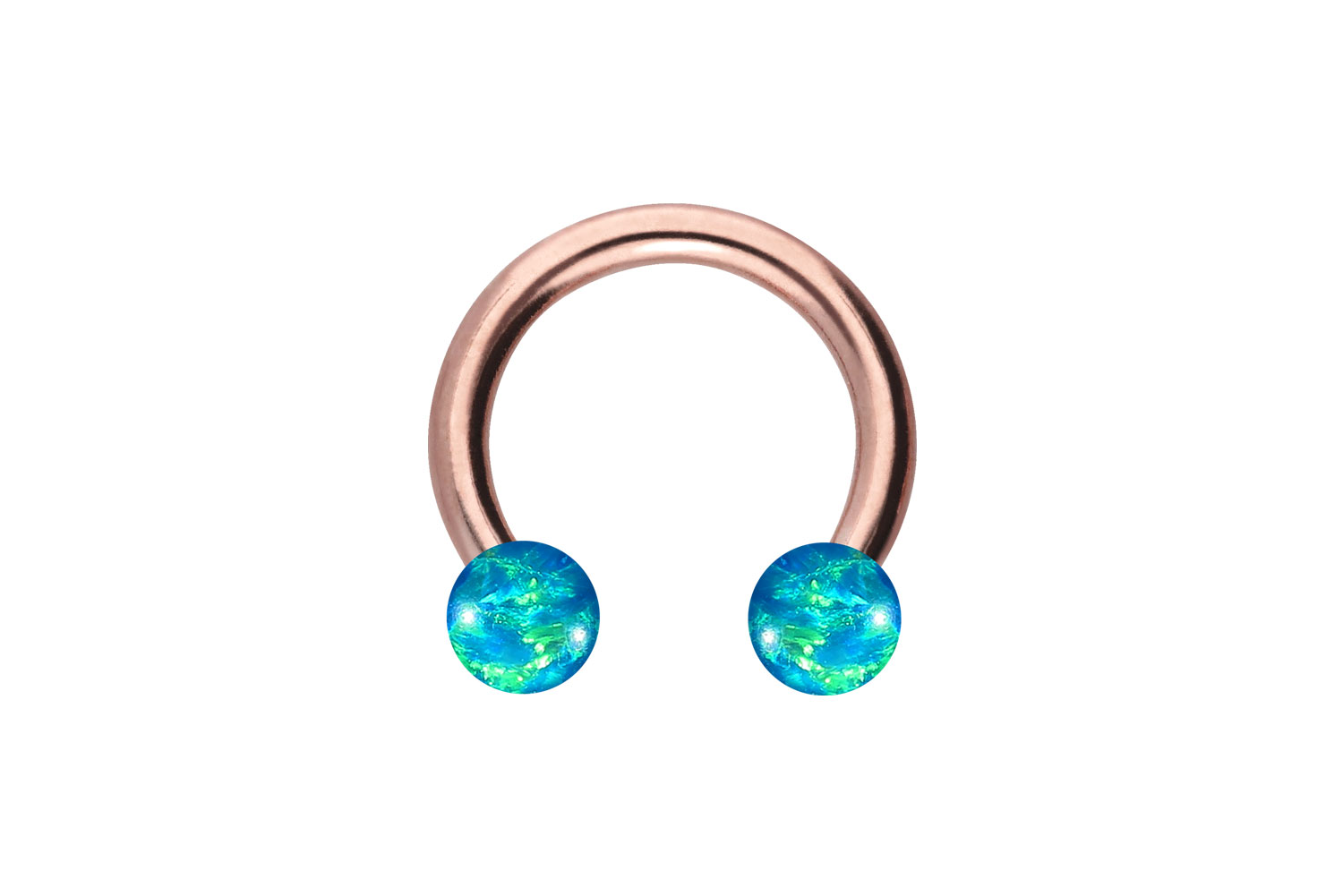Titanium circular barbell SYNTHETIC OPALS