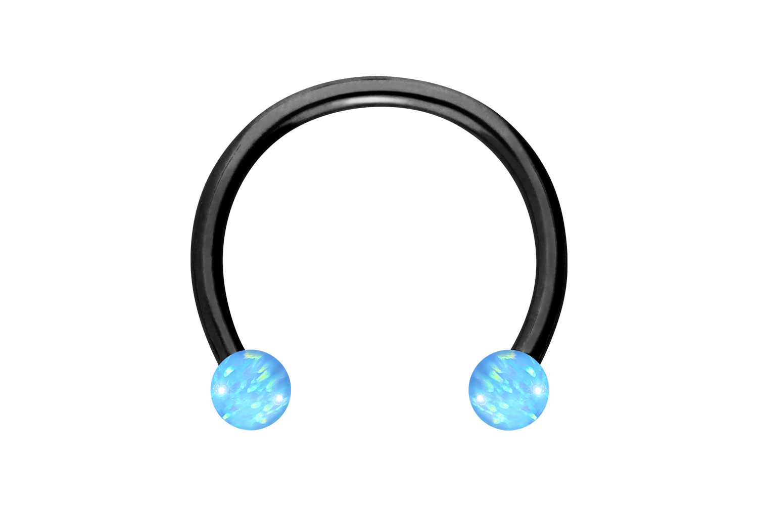 Titanium circular barbell SYNTHETIC OPALS