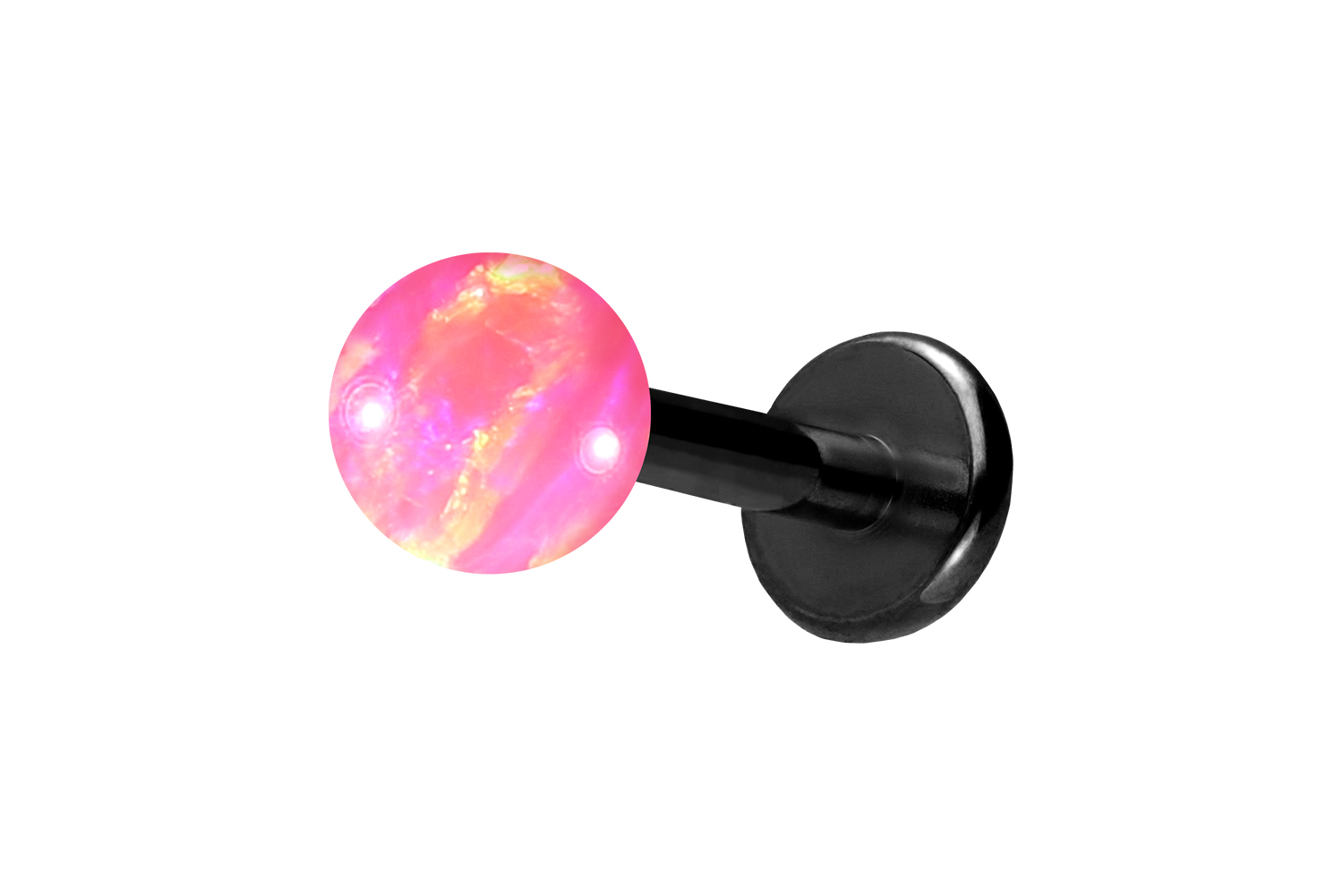 Titan Labret mit Innengewinde SYNTHETISCHER OPAL
