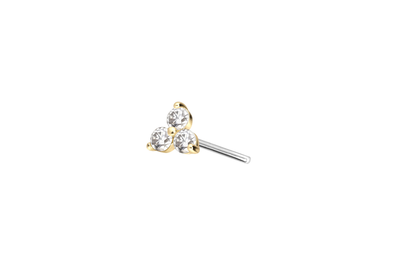 14 carat gold attachment with titanium push pin MOISSANITE FLOWER