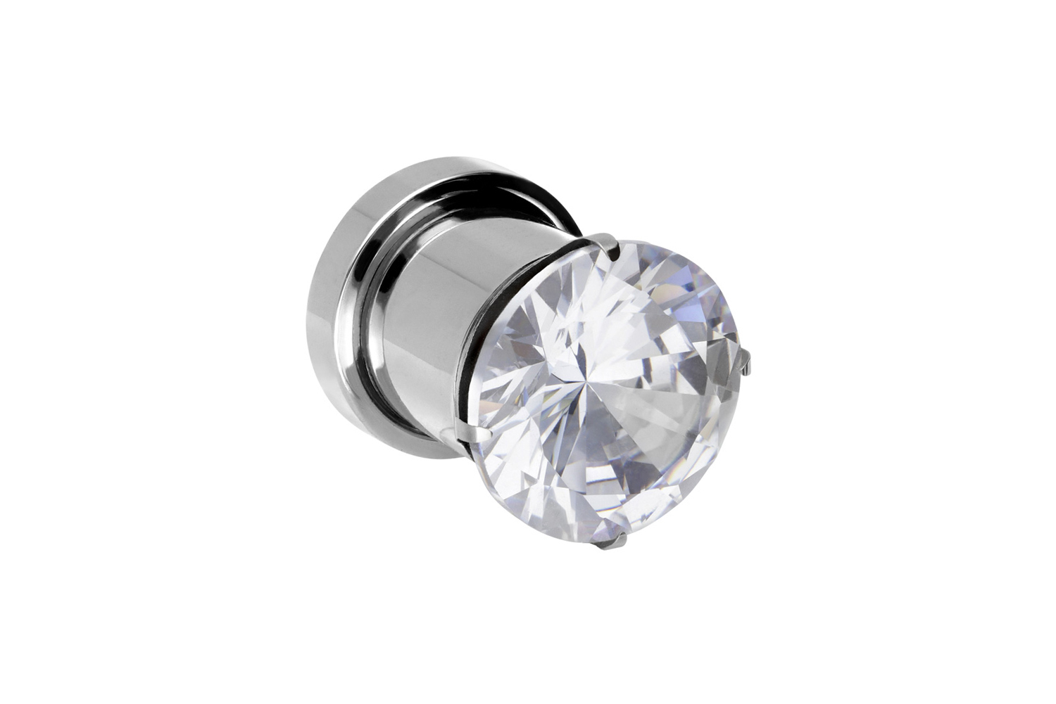 Surgical steel plug SETTED CRYSTAL