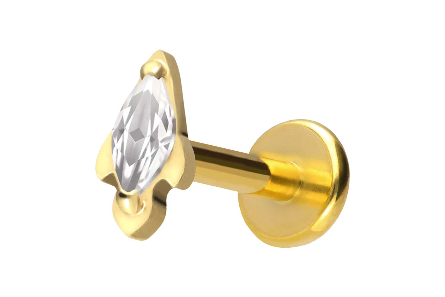 Titanium labret with push fit CRYSTAL ROCKET
