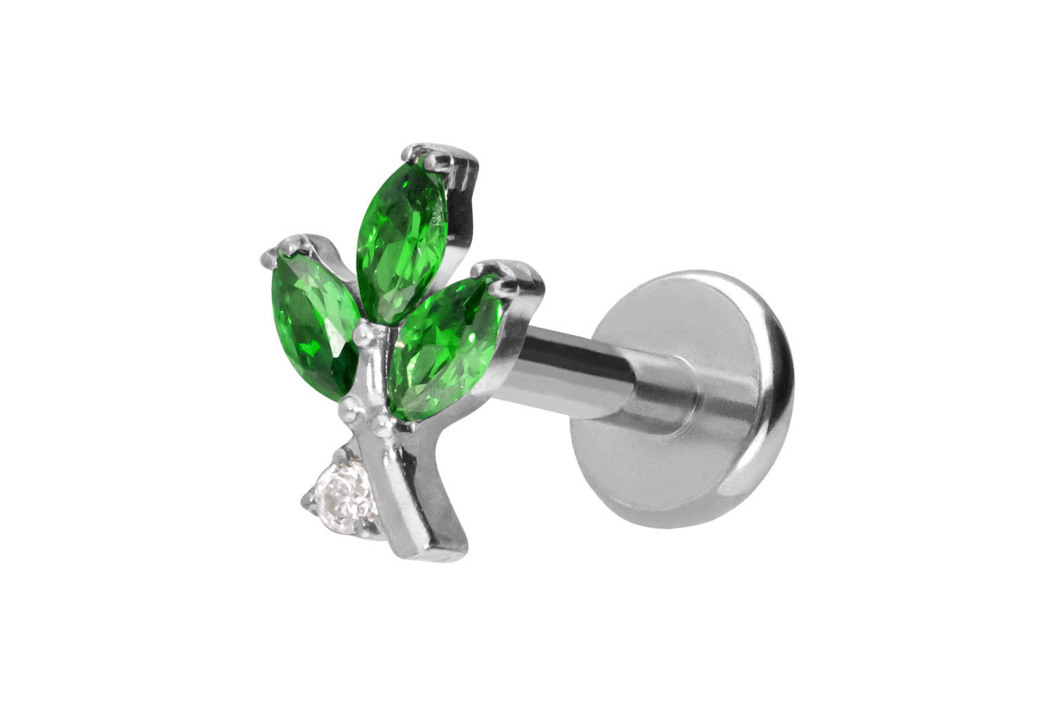 Titanium labret with push fit CRYSTAL BRANCH