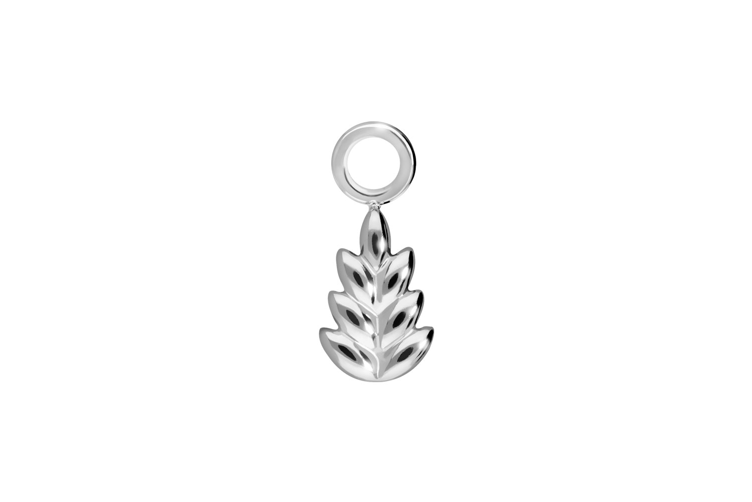 Surgical steel pendant for clickers LEAF
