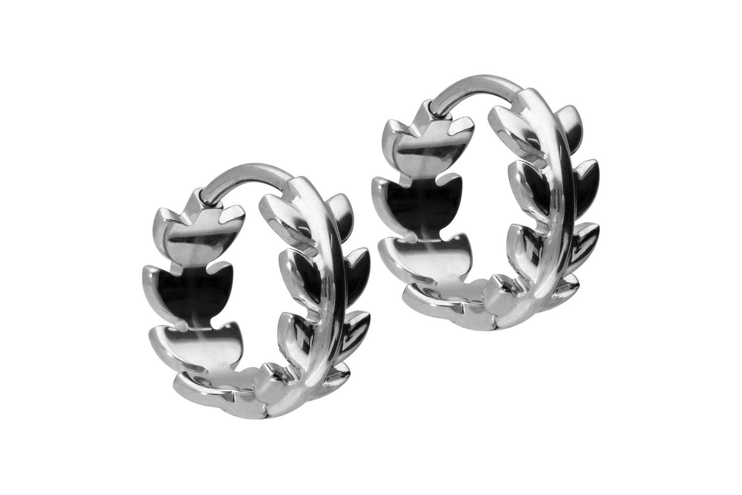 Surgical steel ear clicker creoles LEAVES