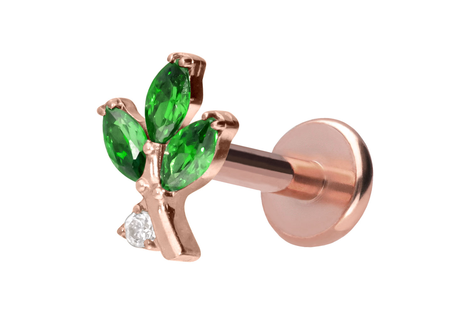 Titan Labret mit Push Fit KRISTALLZWEIG