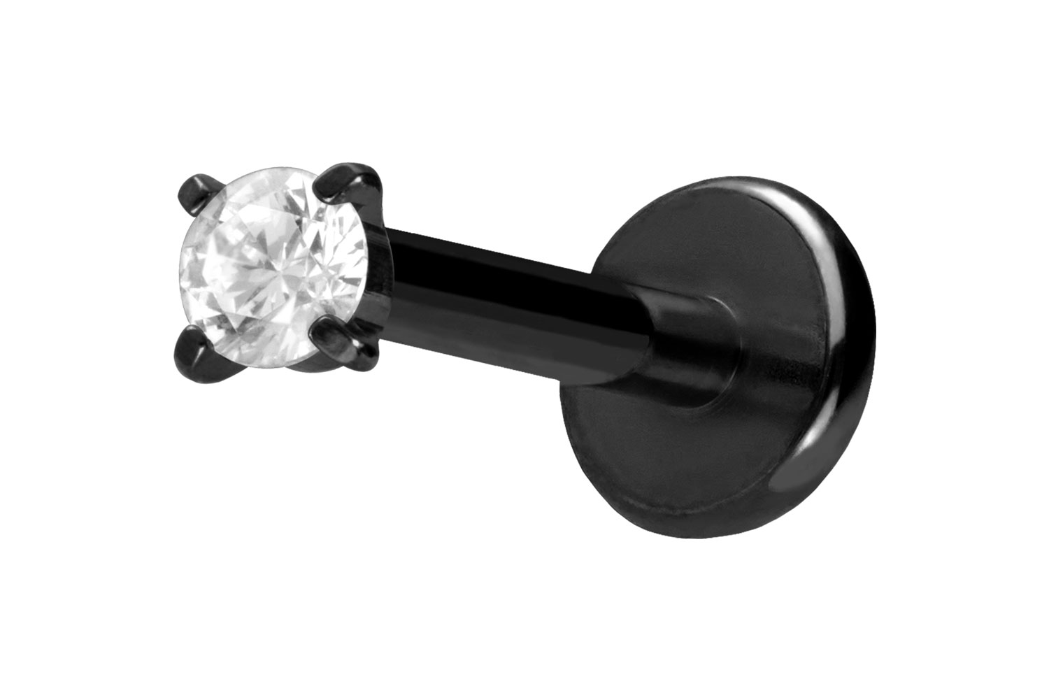 Titan Labret mit Push Fit EINGEFASSTER KRISTALL