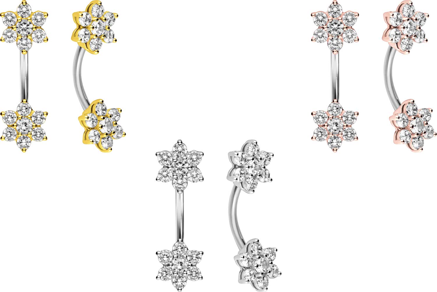 Titan Bananabell mit 925er Silber-Design 2 KRISTALLBLUMEN