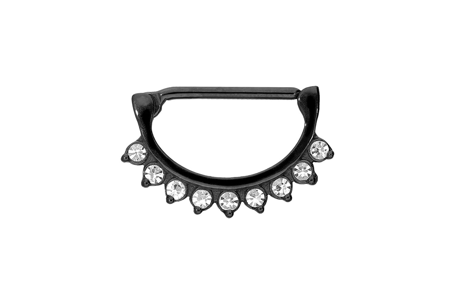 Chirurgenstahl Nippelpiercing Clicker 9 KRISTALLE ++SALE++