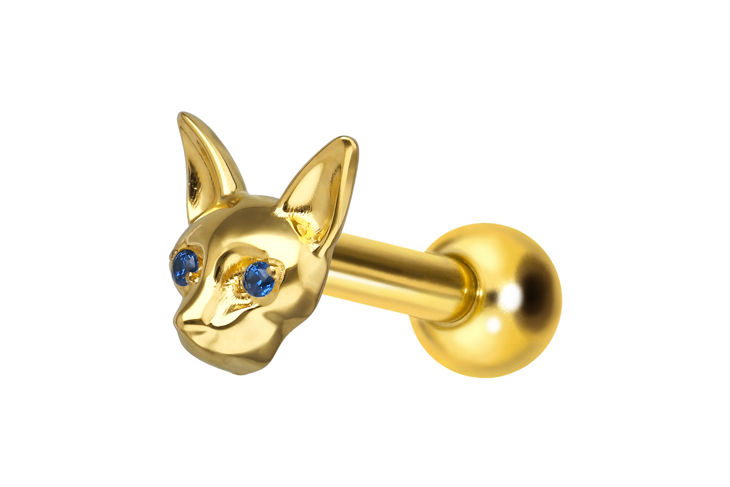 Titan Ohrpiercing mit Innengewinde BASTET
