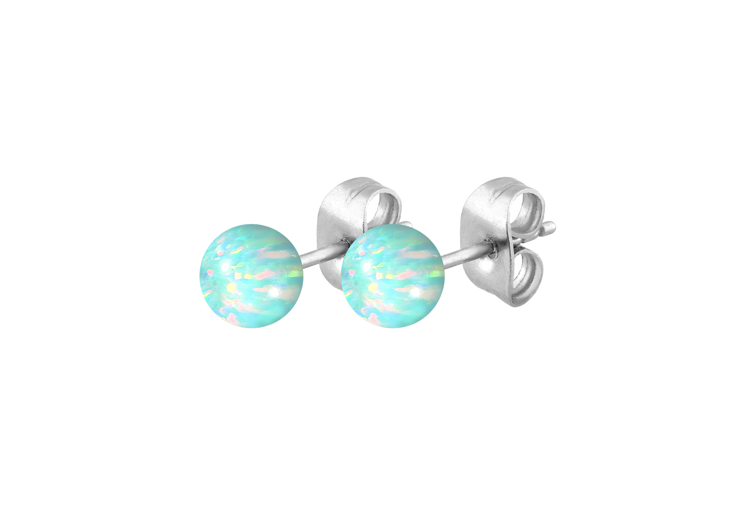 Chirurgenstahl Ohrstecker SYNTHETISCHER OPAL ++SALE++