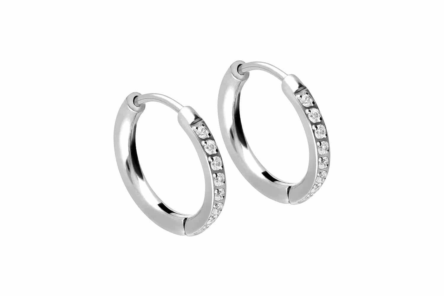 Chirurgenstahl Ohrclicker Creolen EINGEFASSTE KRISTALLE Chirurgenstahl Ohrclicker Creolen EINGEFASSTE KRISTALLE