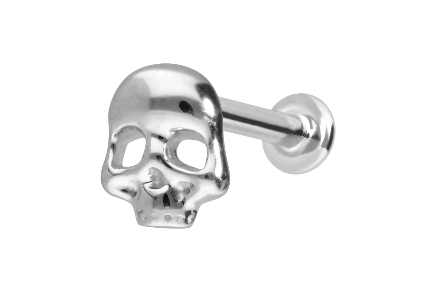 14 carat labret with internal thread SKULL