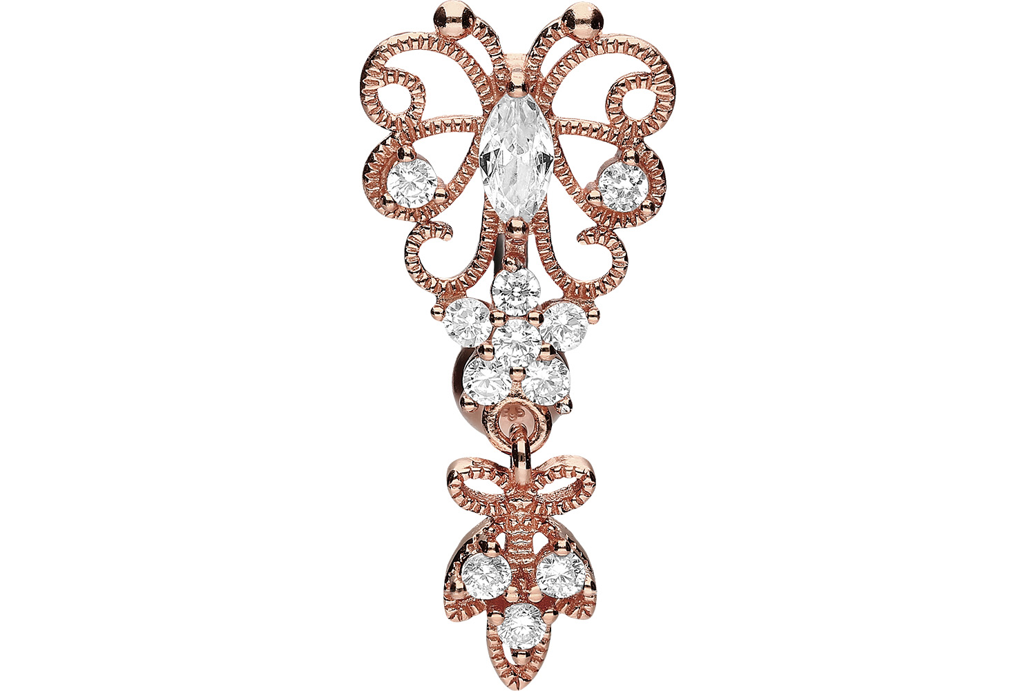 Titan Bananabell mit 925er Silber-Design SCHMETTERLING + ANHÄNGER