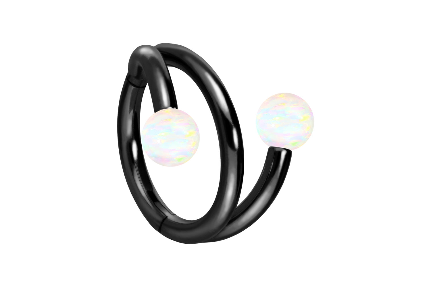 Titan segment ring clicker with internal thread 3 RINGS + 2 SYNTHETIC OPALS