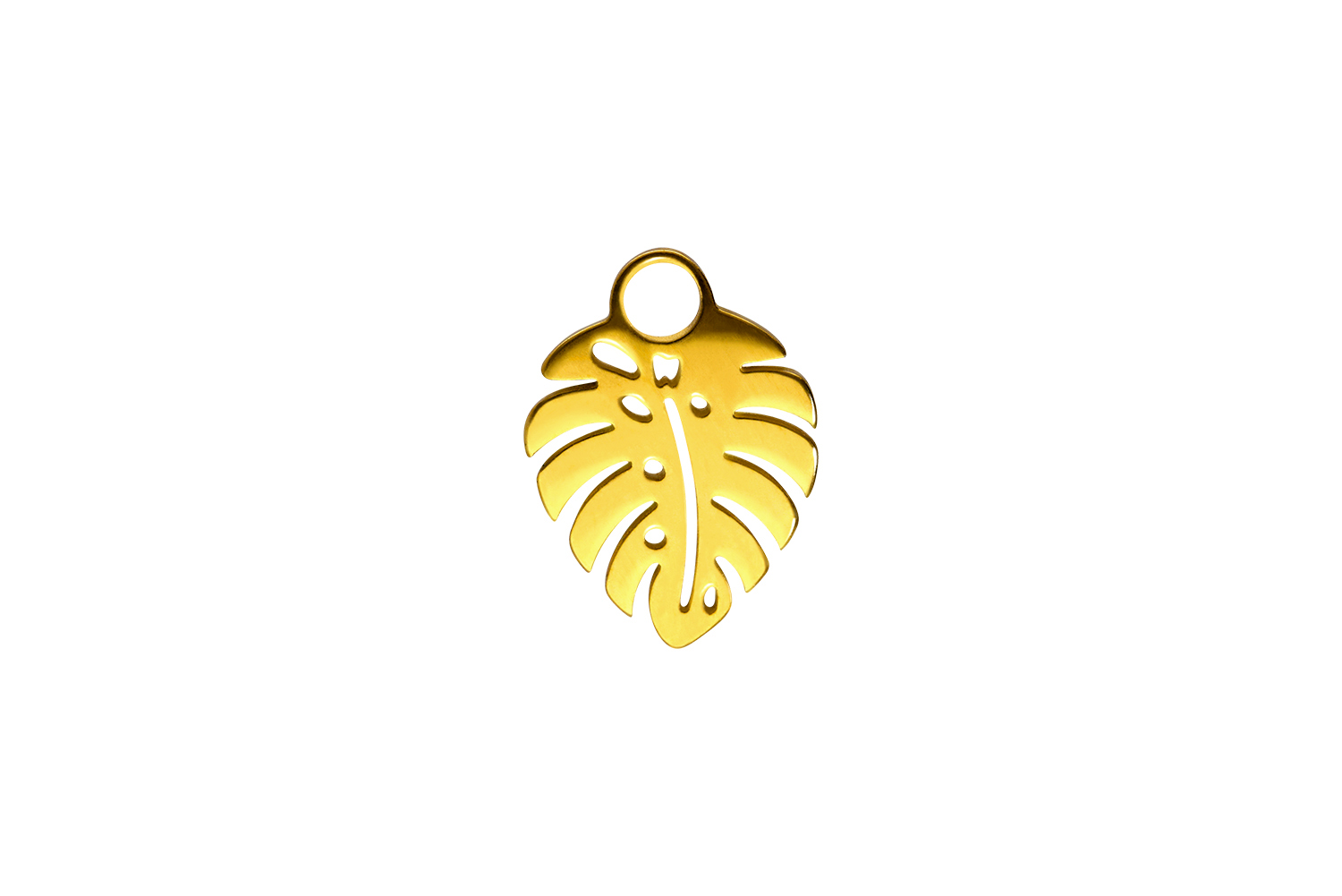 Surgical steel pendant for clickers PALM LEAF