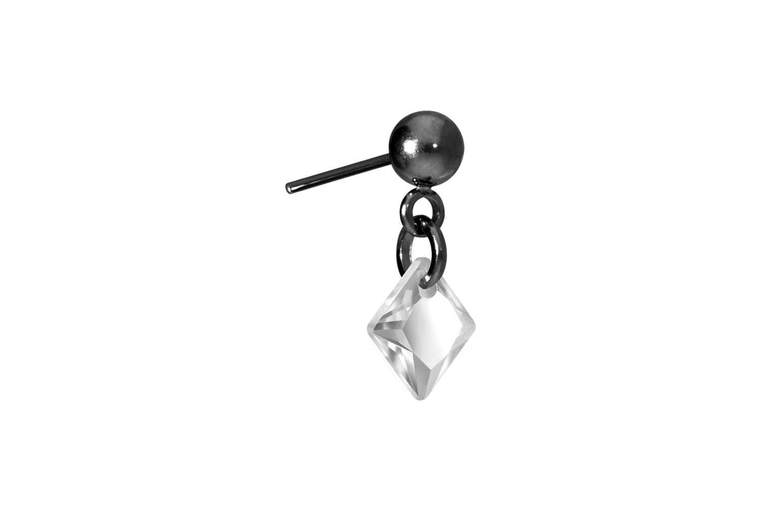 Titanium attachment with push pin CRYSTAL SQUARE