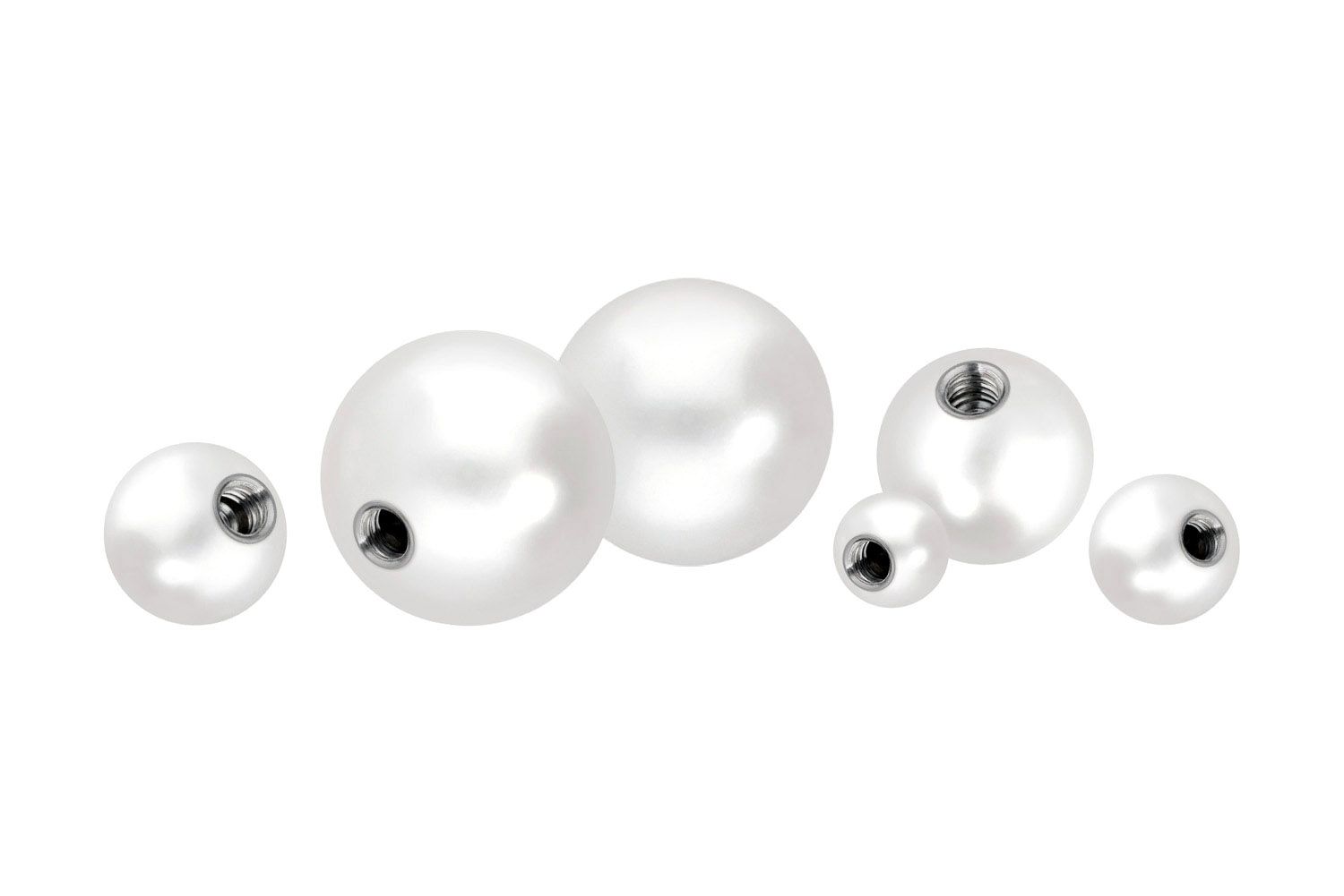 Synthetic screw-in pearl with titanium thread