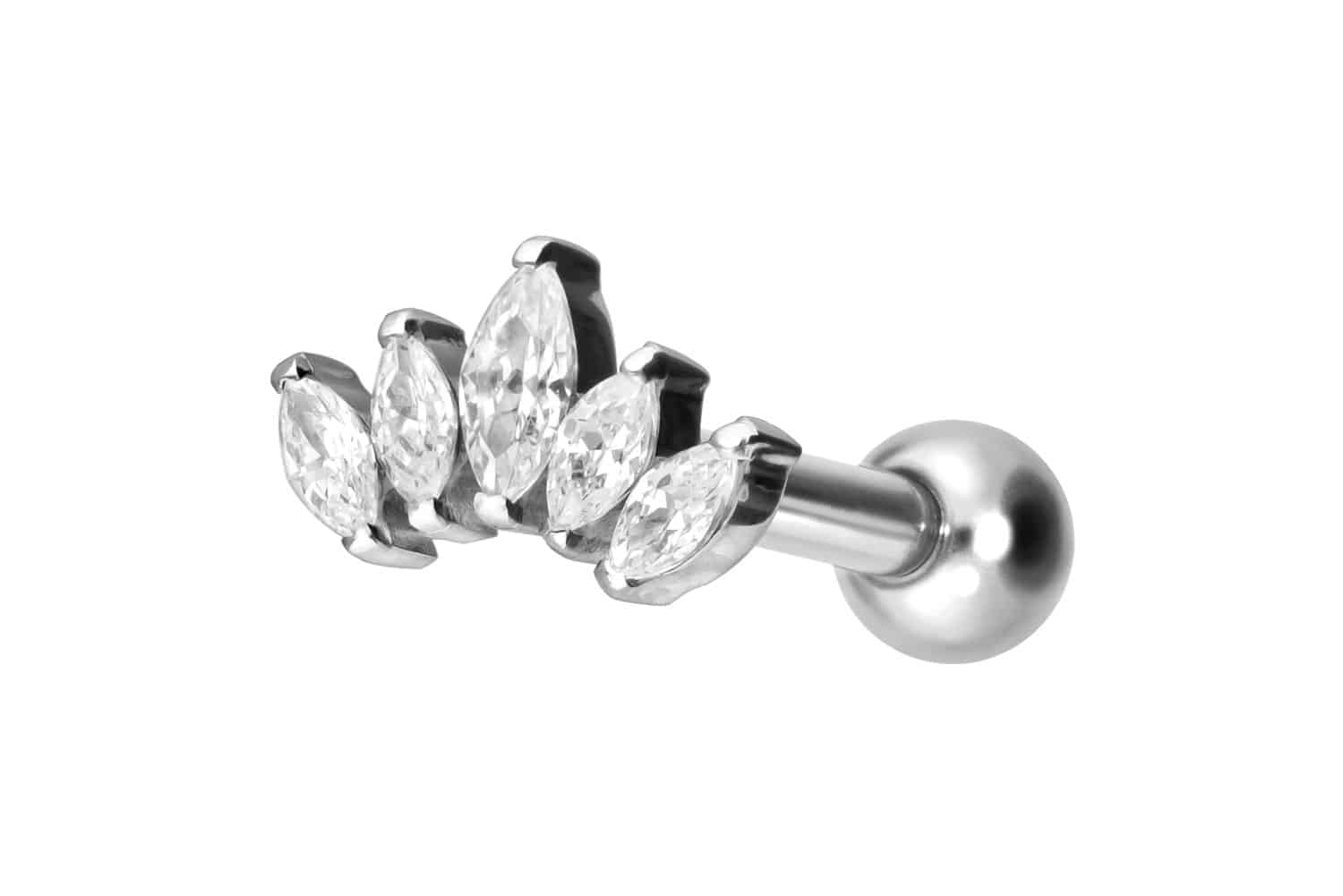 Titanium ear piercing with internal thread LOTUS BLOSSOM